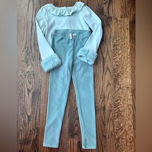 Janie and Jack Sage Green leggings and shirt